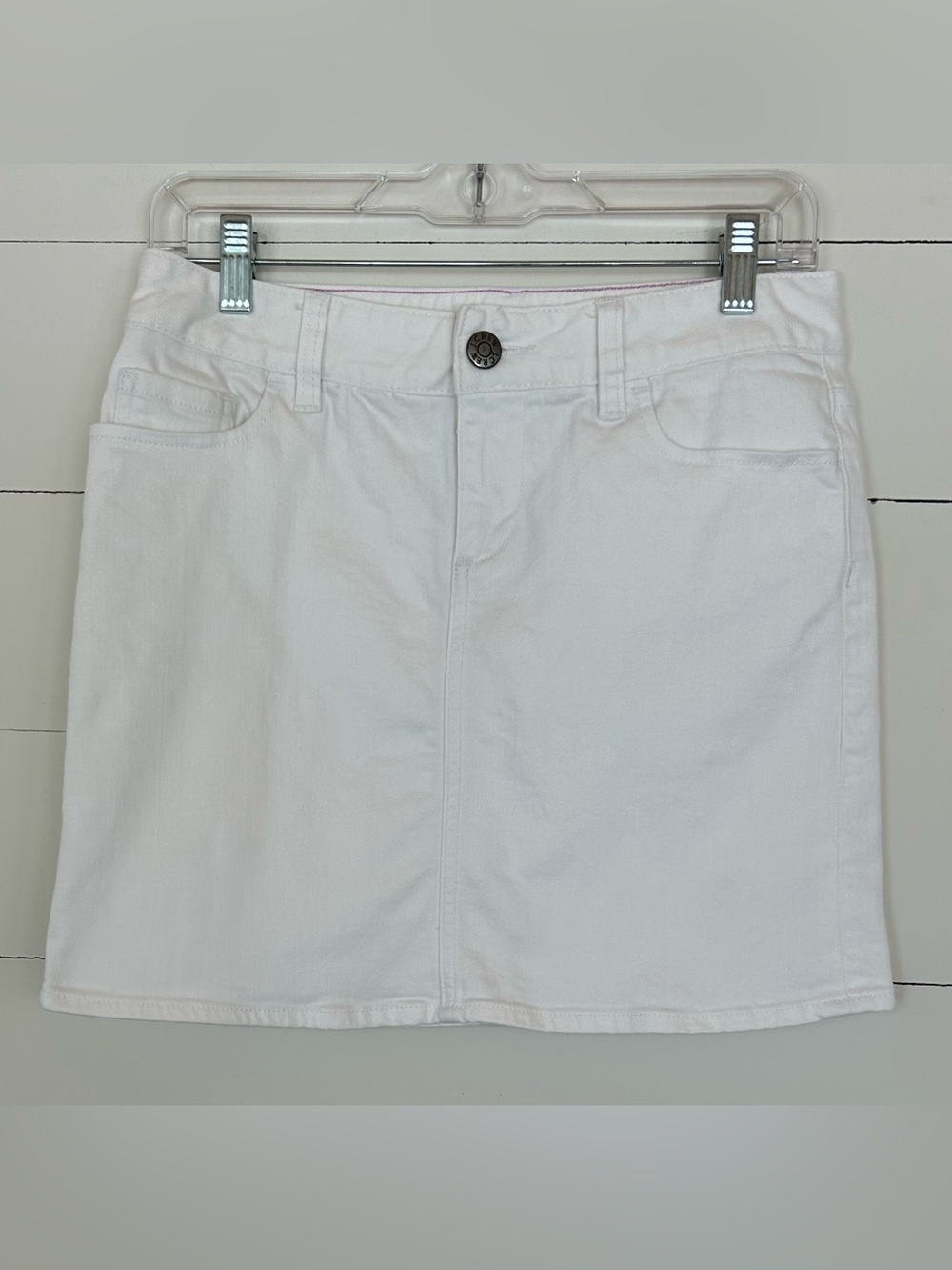 J. Crew White 5 Pocket Denim Mini Skirt Size 2
